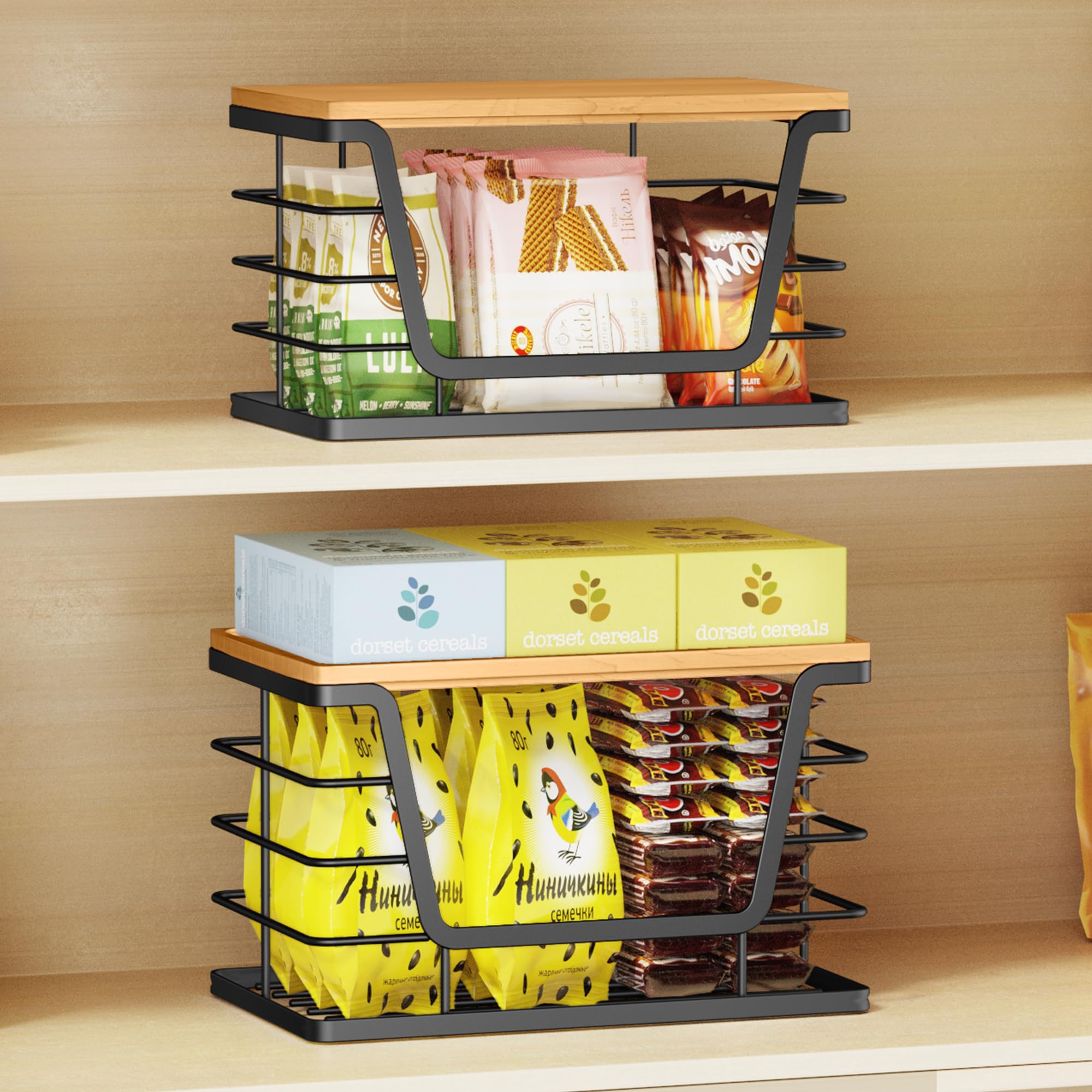 ALOCEO stackable design saves space and adds a top surface for snacks