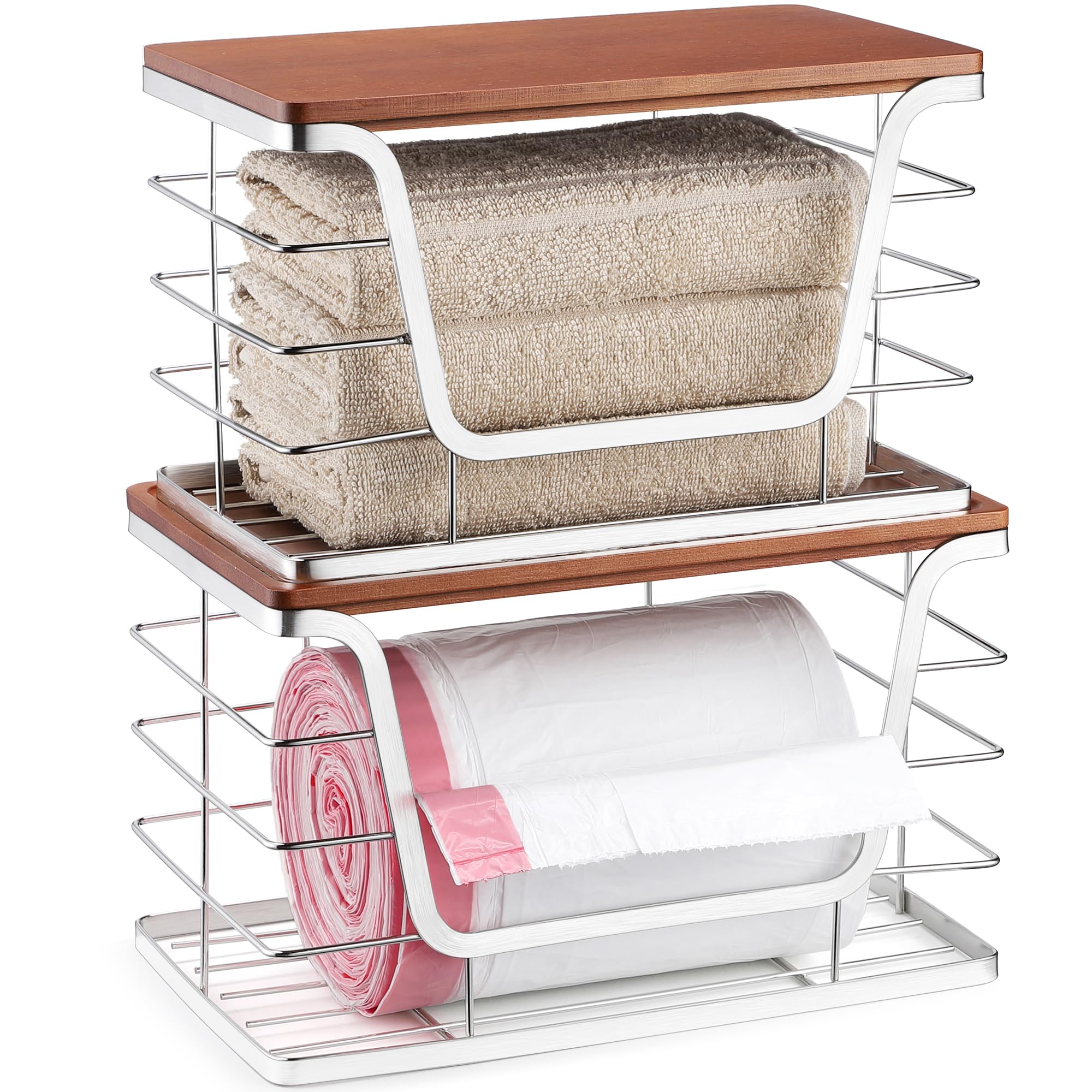 ALOCEO trash bag dispenser beside kitchen sink keeps bags organized