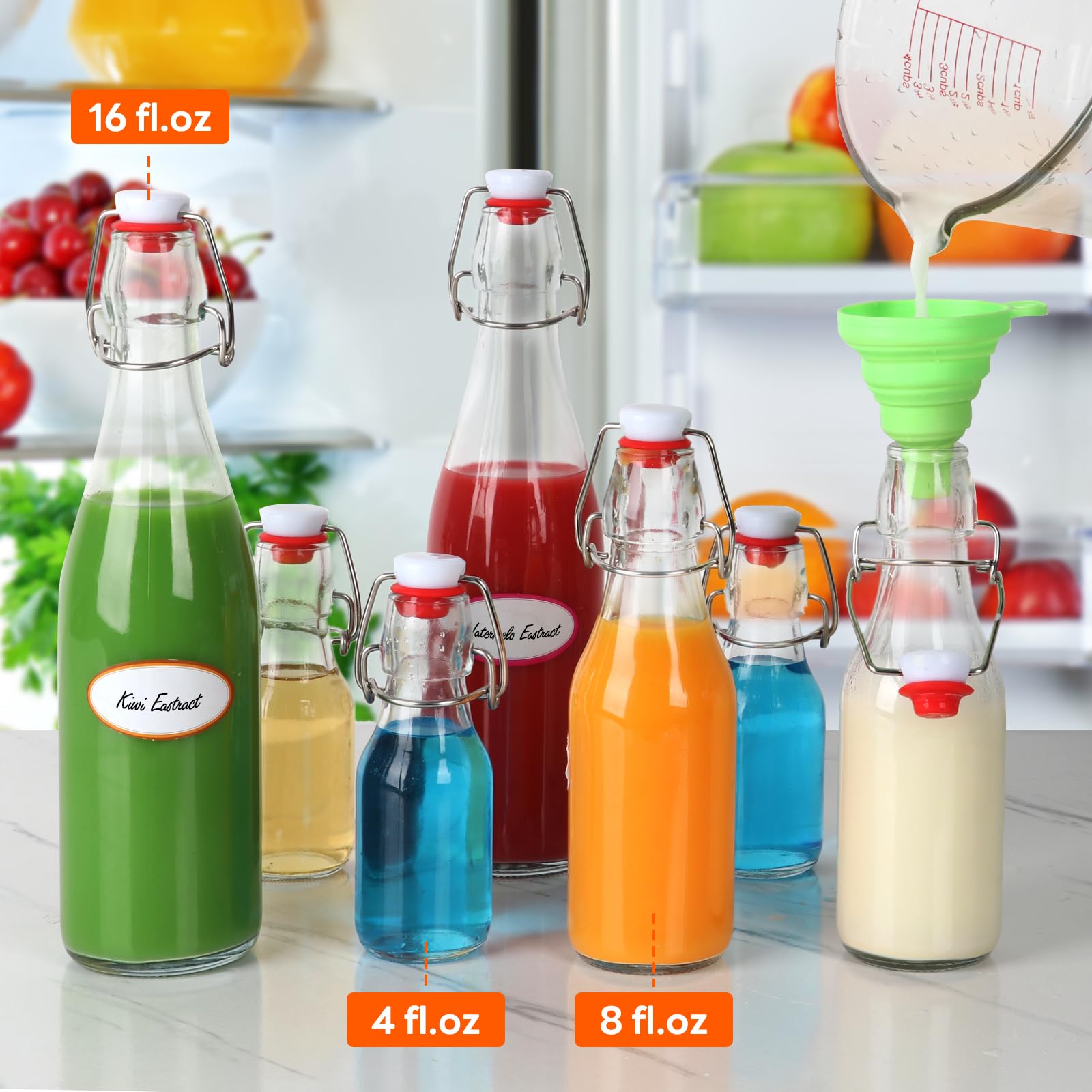 Alotpower 12-pack glass bottles with gaskets for gifting