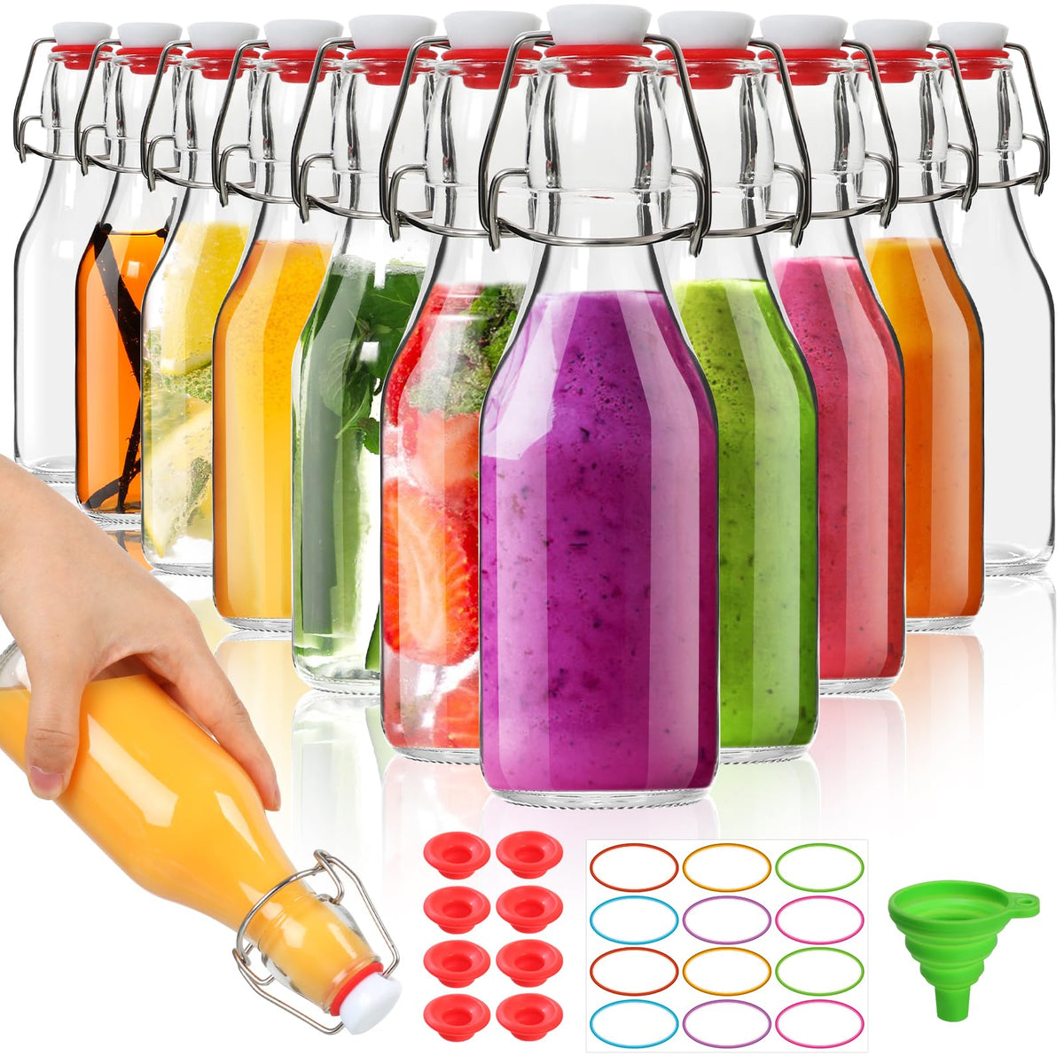 Alotpower swing top 8oz bottle with airtight flip-top for vanilla extraction and flavoring