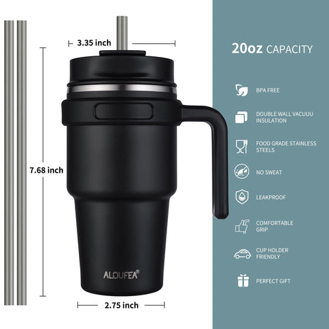 ALOUFEA travel tumbler lid and straw enable versatile sipping for on the move