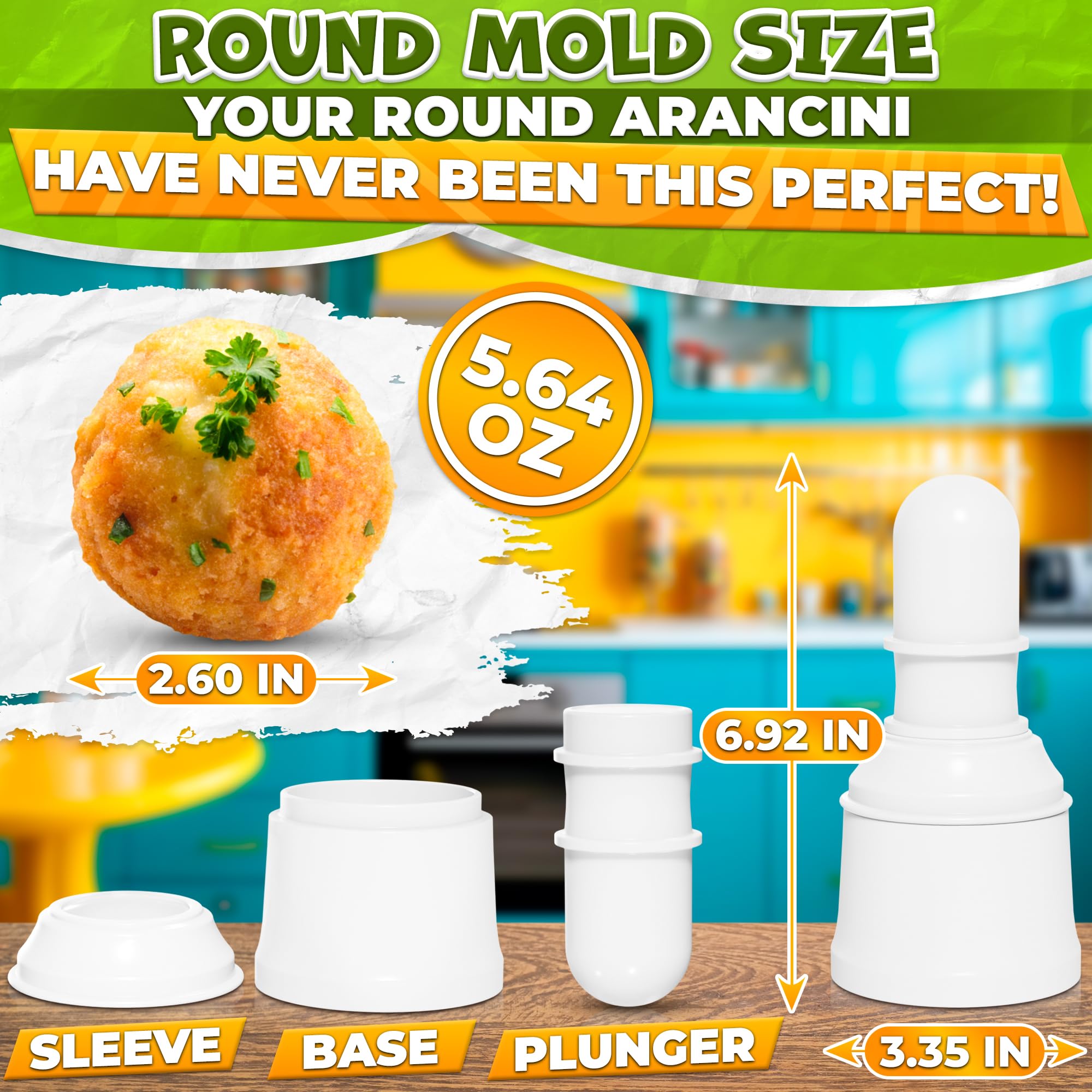 ALPENKOK Arancini mold ergonomic handle for comfortable grip during prep