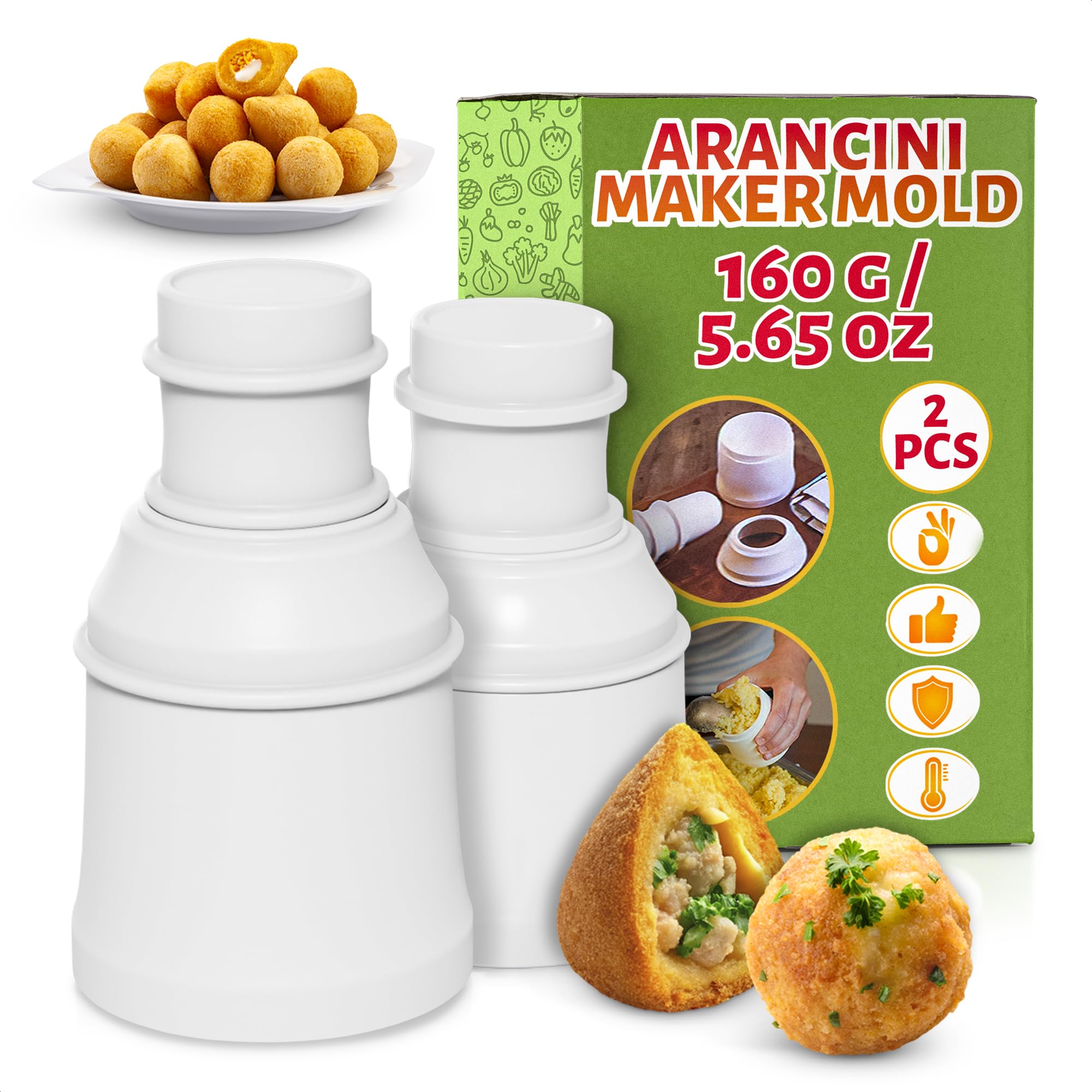 ALPENKOK Arancini mold round shape for perfectly formed rice balls at home