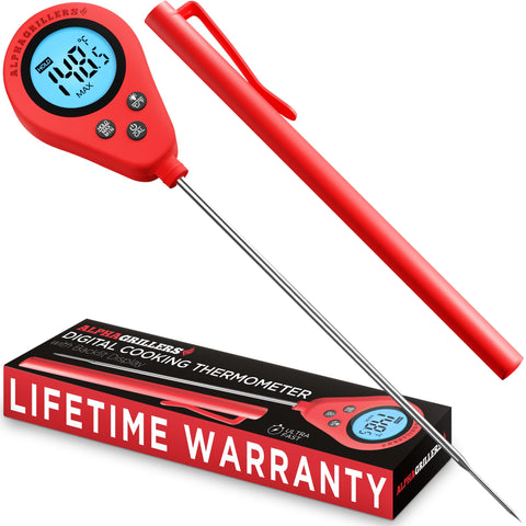 Alpha Grillers Instant Read Thermometer with long probe for fast readings