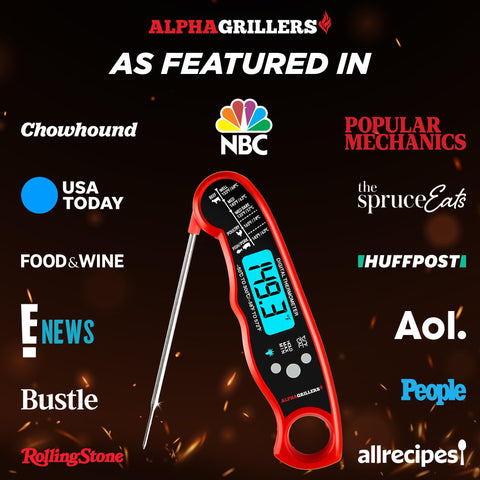 Alpha Grillers multi-use thermometer ideal for meats, liquids, frying, and candy.