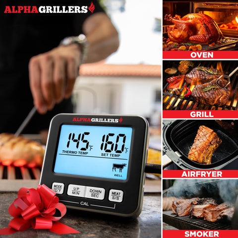 Alpha Grillers digital thermometer supports professional-grade cooking at home.