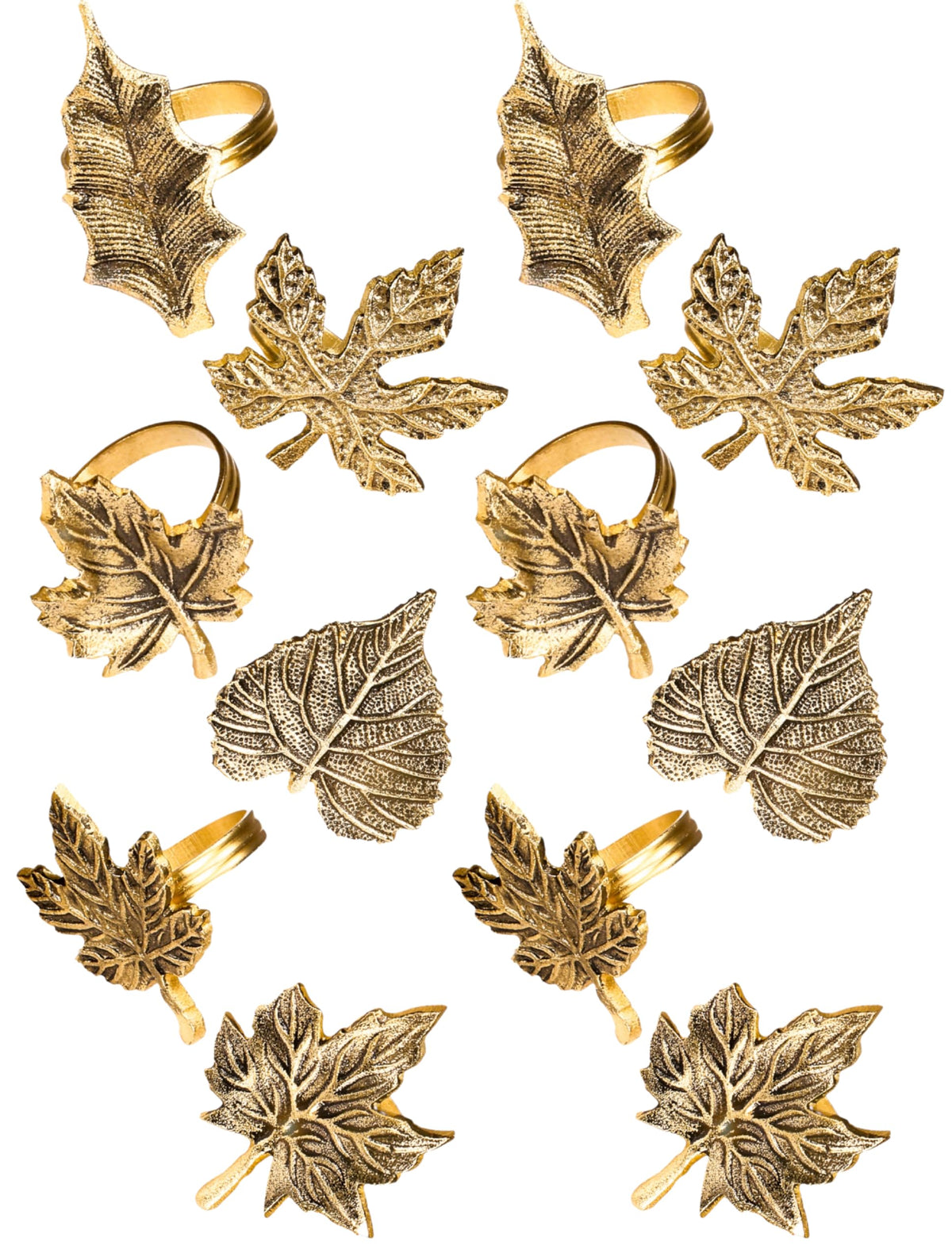 ALPHA Living HOME 12-piece napkin rings set enhances table decor with a cohesive holiday look.