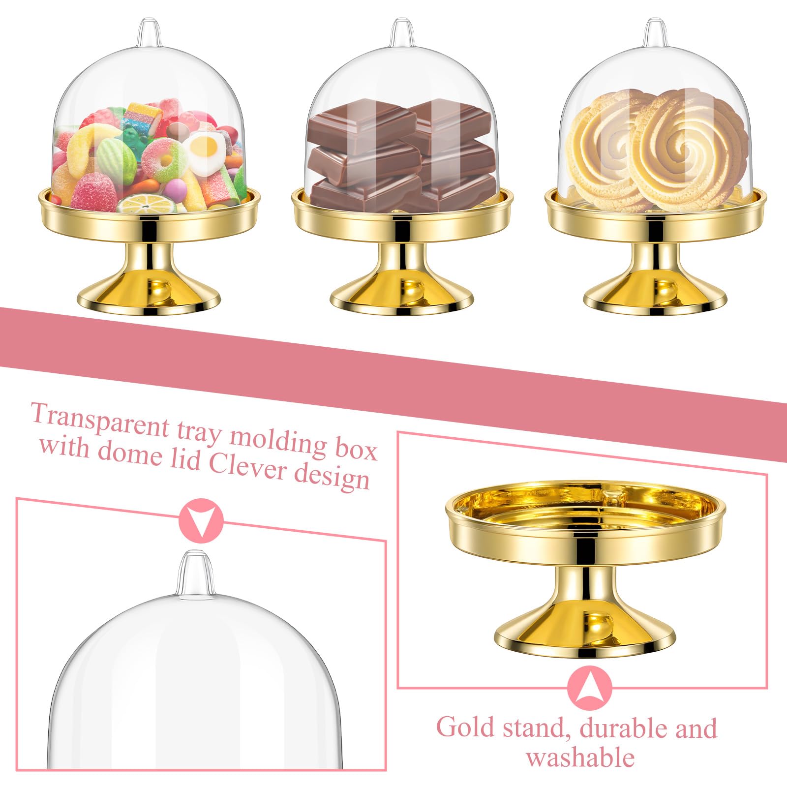 Alrhso dessert display stand in gold enhances tablescape and gifting.