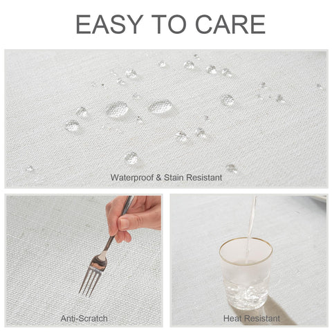 Alsoo easy-care fabric shown as machine-washable for busy days