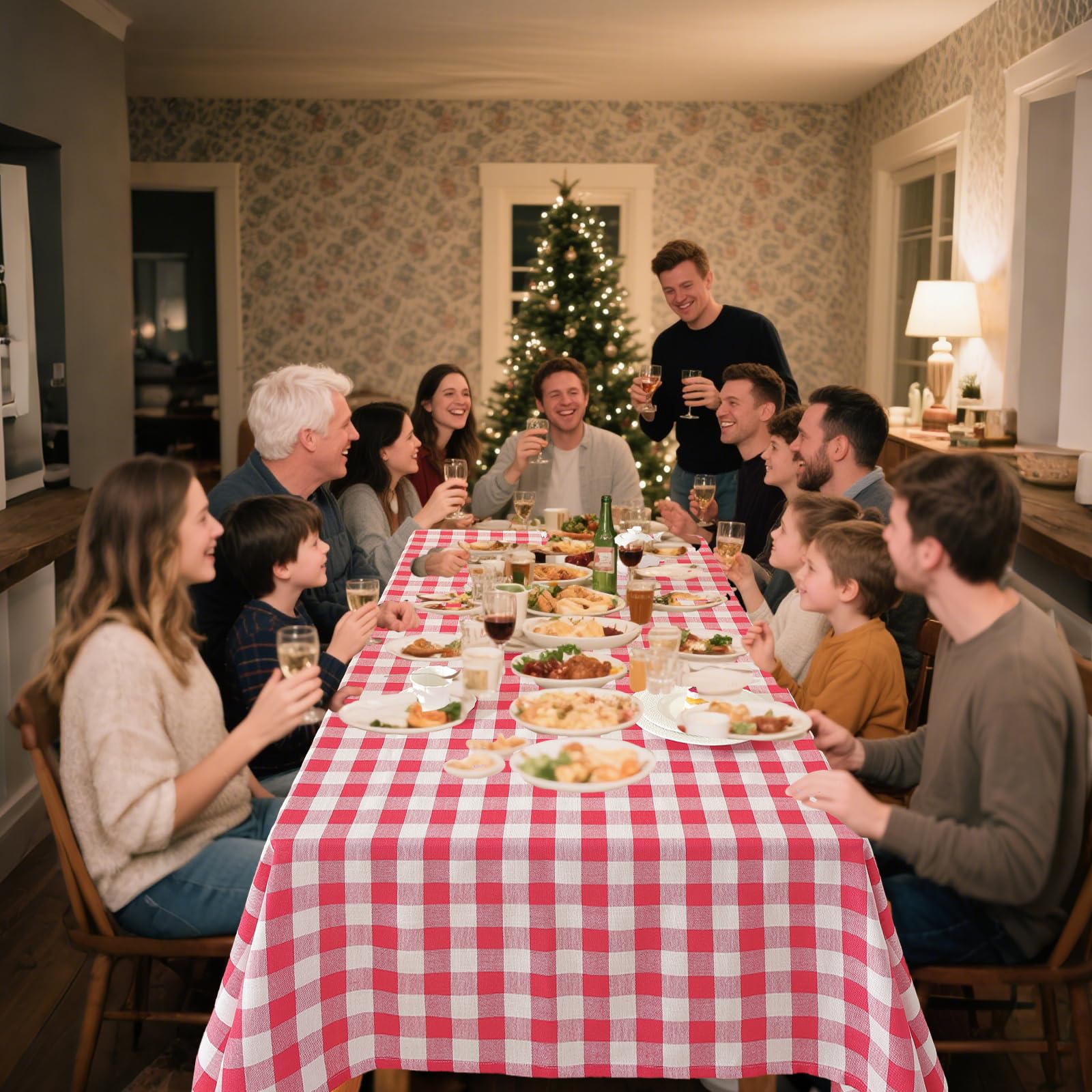 Gift-ready Alsoo Gingham tablecloth idea for holidays and gatherings
