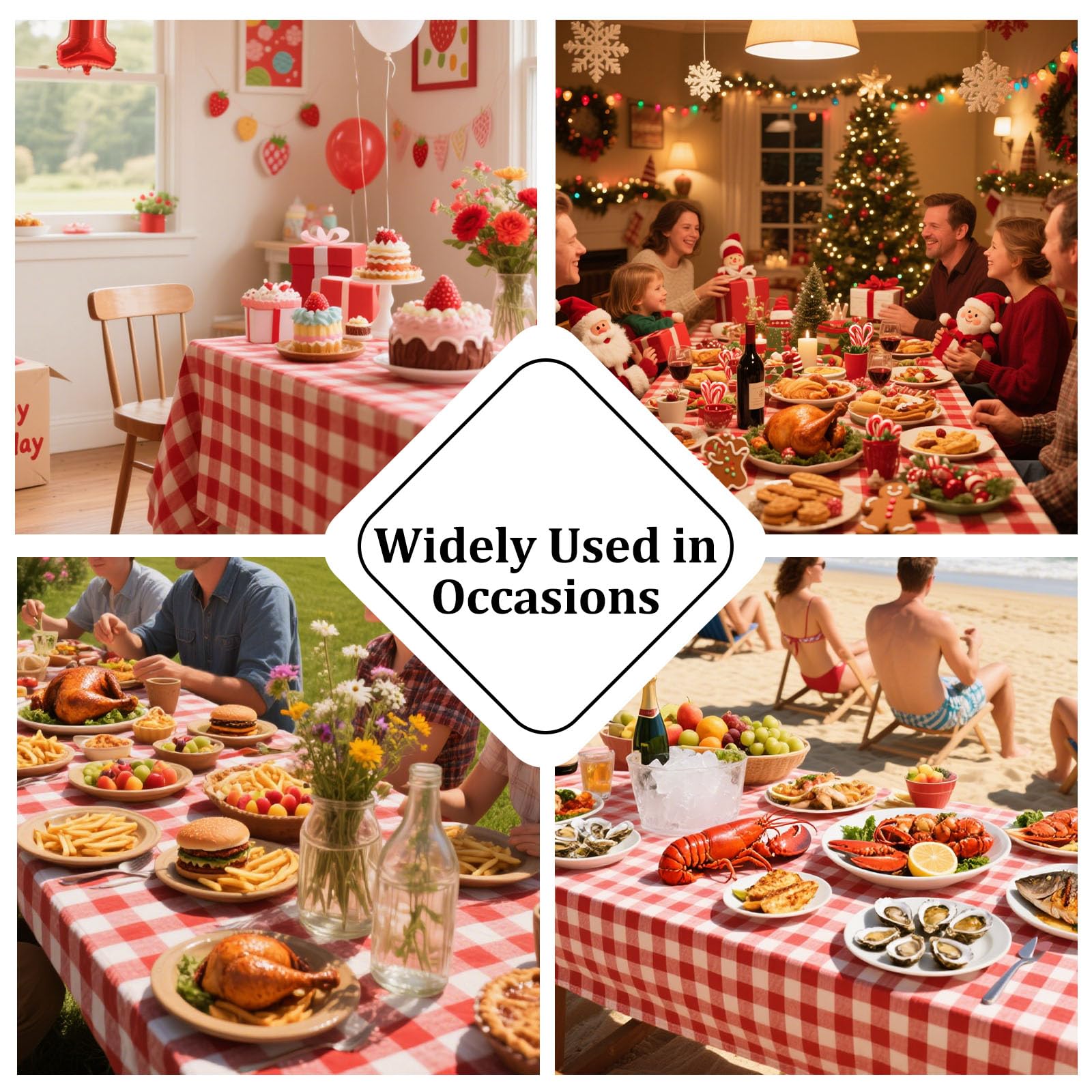 Outdoor picnic with Alsoo plaid cloth for casual entertaining