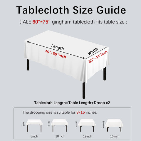 Tablecloth draped on table showing soft, wrinkle-resistant fall