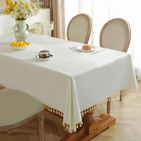 Alsoo generous table drop enhances presentation while protecting the surface