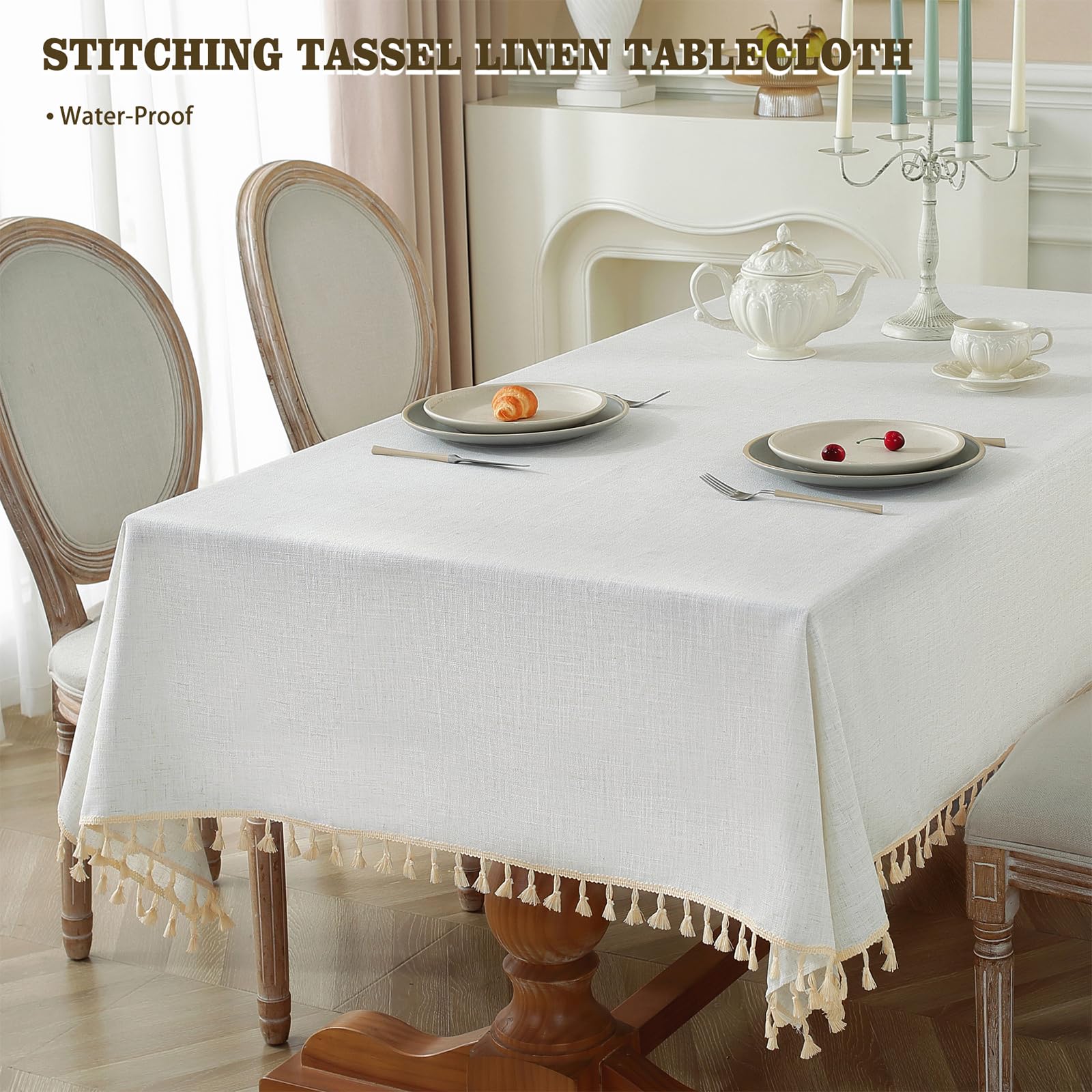 Alsoo tassel edge detail adds farmhouse charm to the table