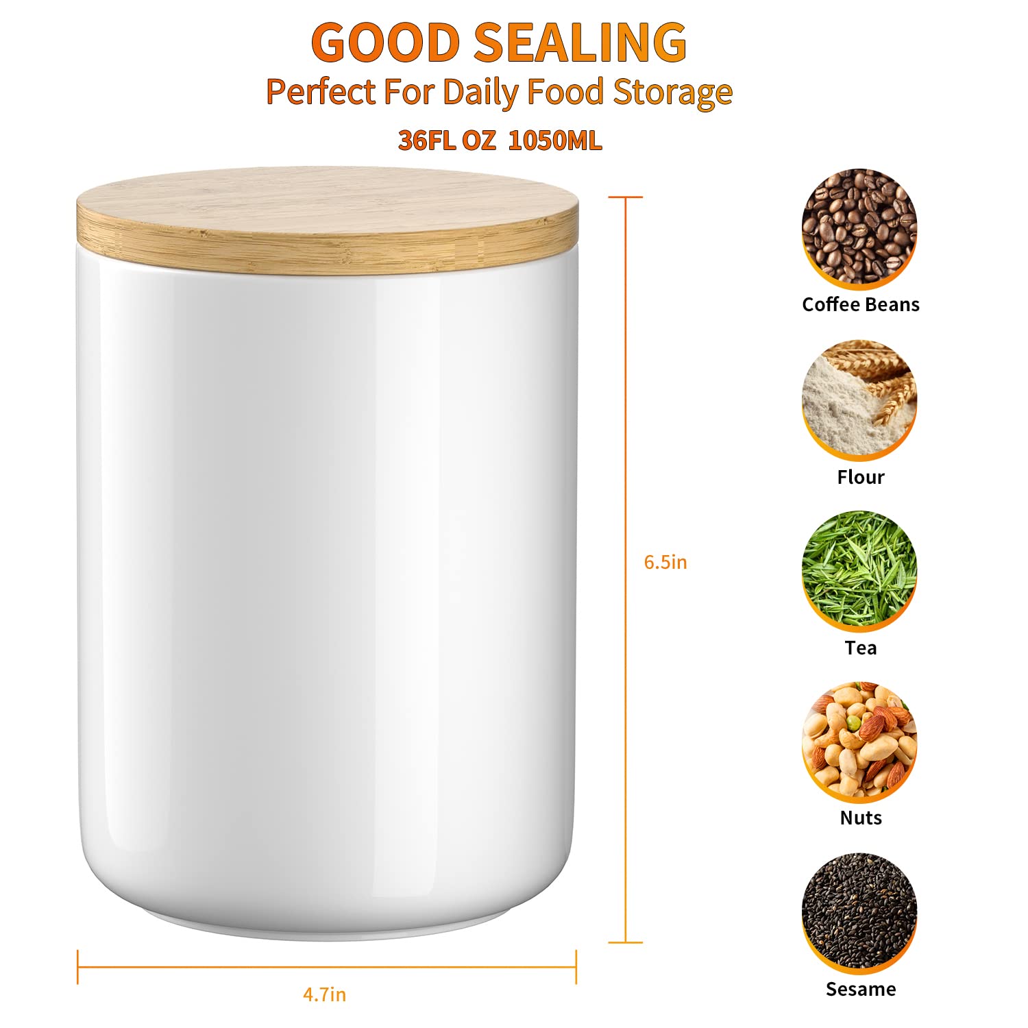ALYC bamboo lid with silicone seal on jar preserves freshness.