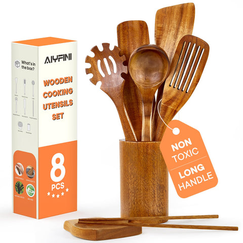 Alyfini natural acacia spatula in large size for easy flipping and serving