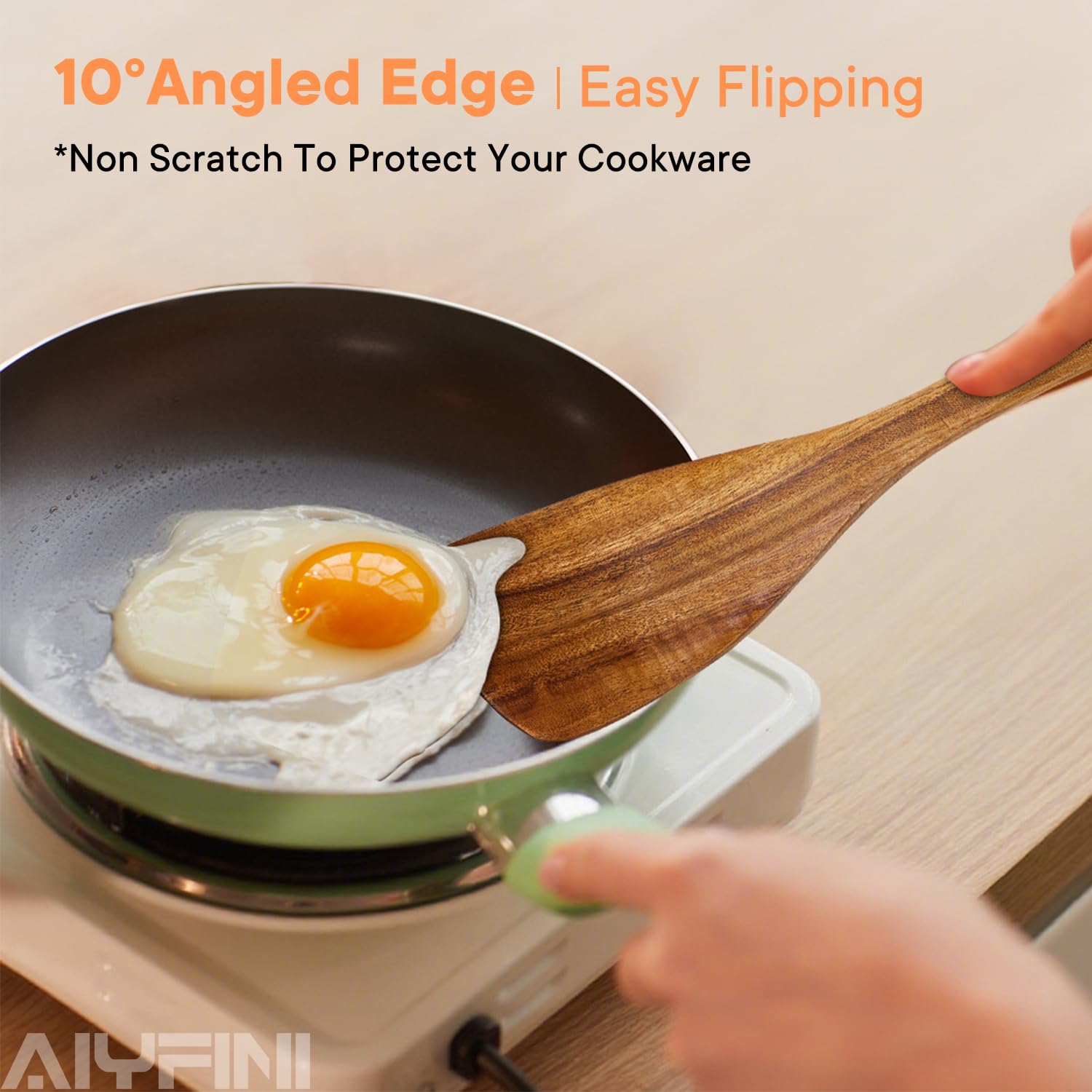 Alyfini smooth, non-scratch utensil surface protecting nonstick pans