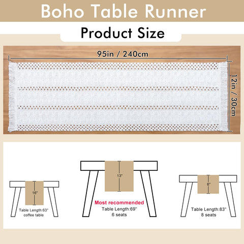 Alynsehom boho table runner with tassels enhances wedding and party table decor.