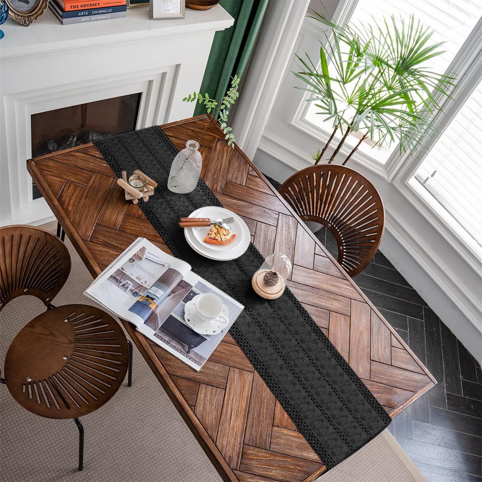 Alynsehom macrame table runner boosts boho home styling
