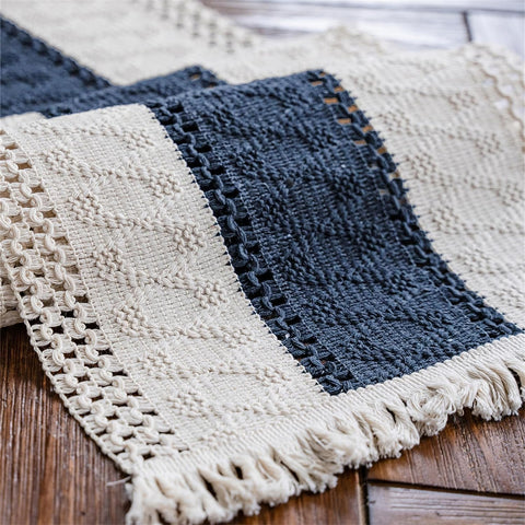 Alynsehom wedding decor runner with tassels, adds subtle elegance to reception settings.