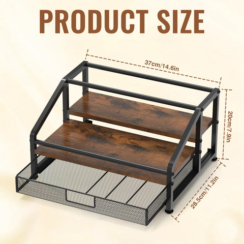 Alyoen vintage-look organizer adds coffee bar decor while keeping essentials organized