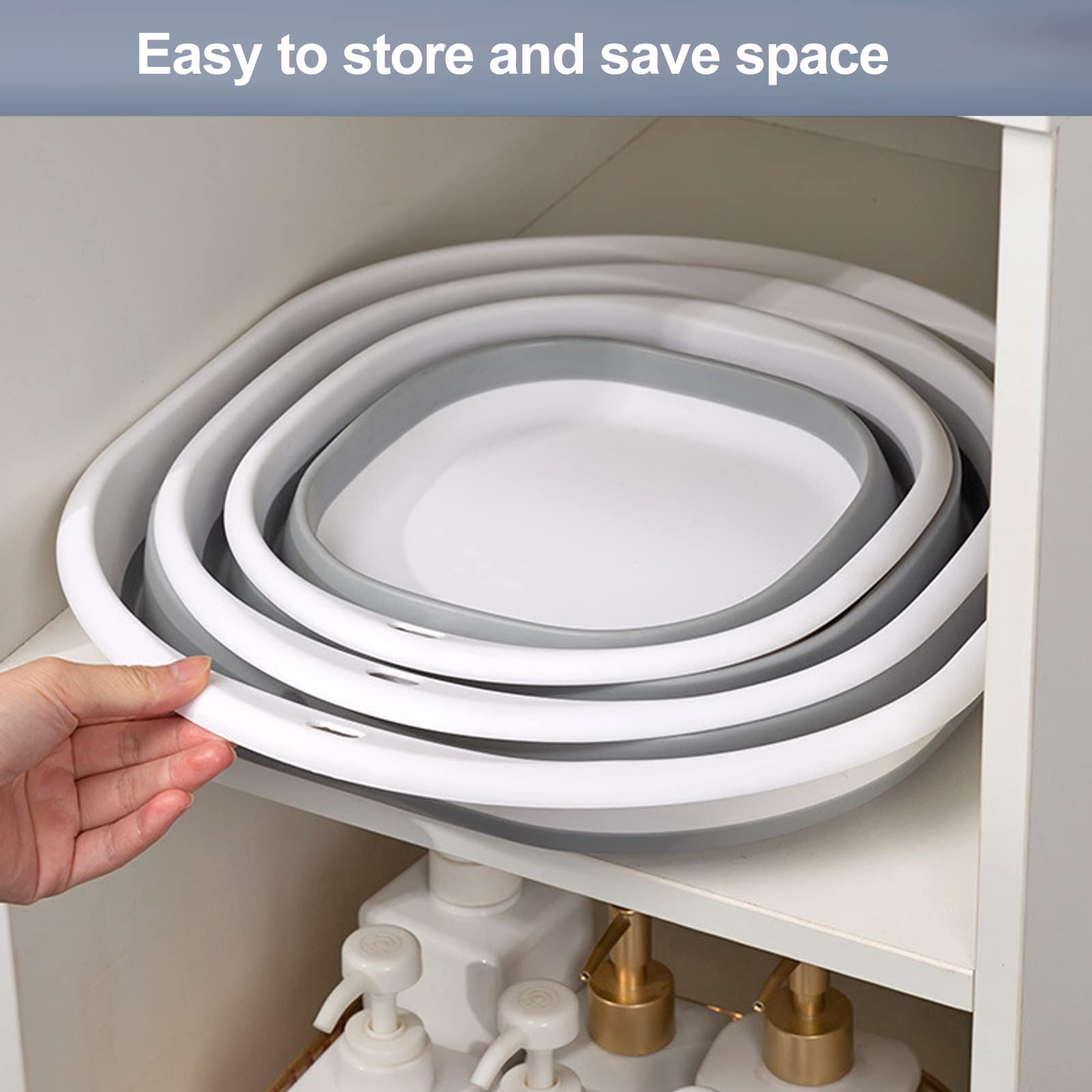 ALYSTER collapsible tub small grey ideal for travel and camping