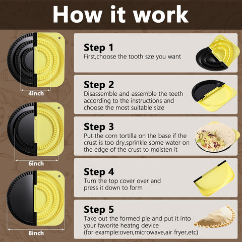 Amader 3-in-1 tortilla sealer for 8-inch tortillas seals fillings securely on the go.