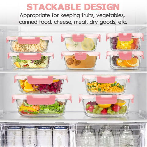 AMALEKO 17 containers and 17 lids ideal for meal prep and on-the-go meals.