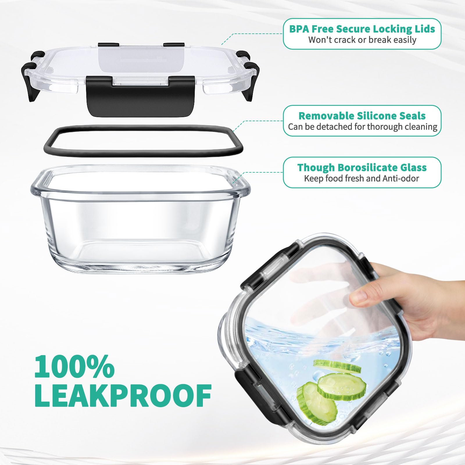 AMALEKO airtight lids with removable silicone seals keep foods fresh
