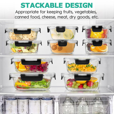 AMALEKO stackable clear glass containers save fridge and cabinet space