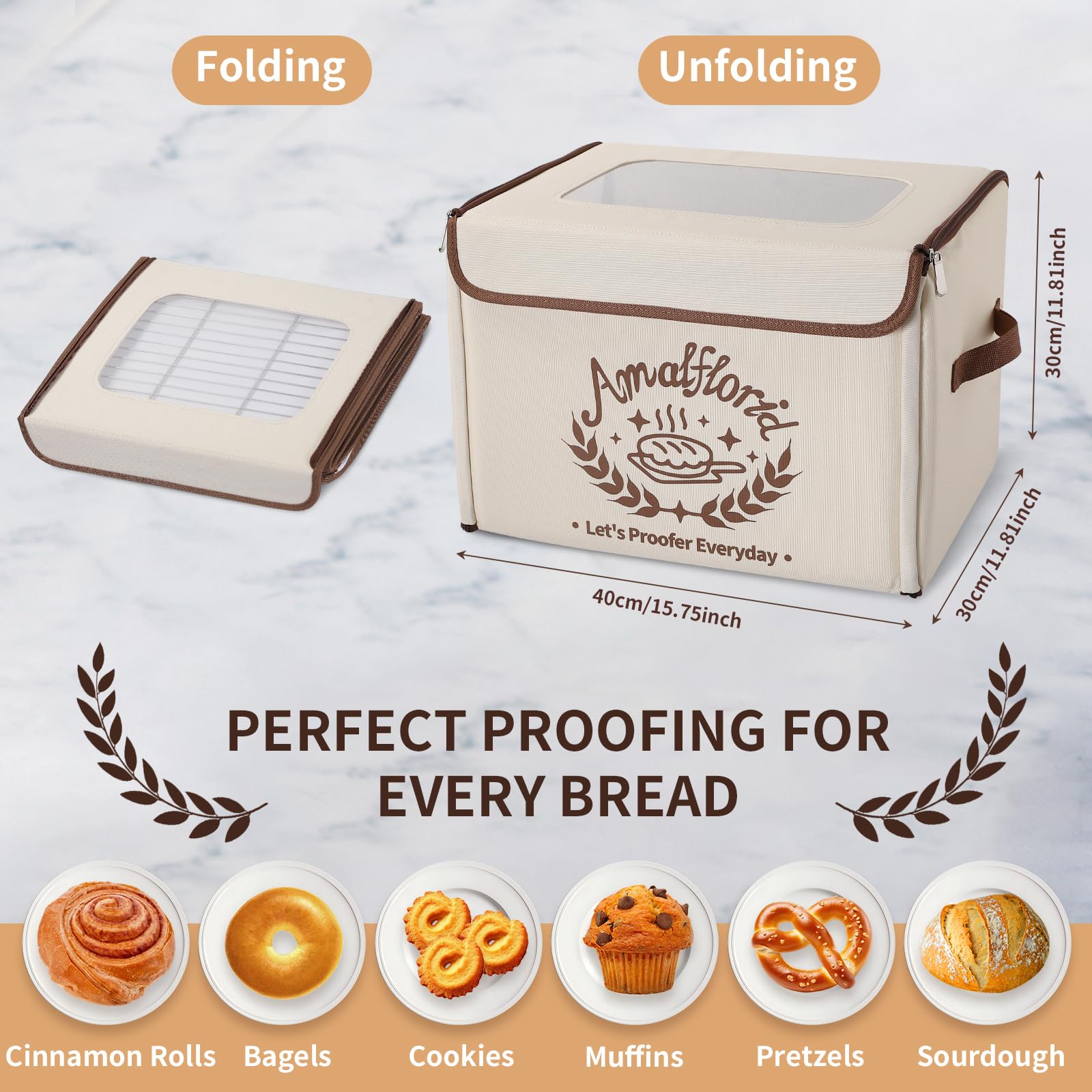 Amalflorid proofer with clear top window for progress checks