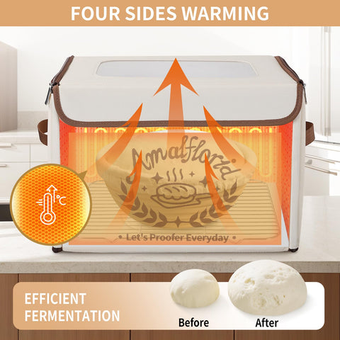 Amalflorid proofing box insulation layers emphasizing uniform temperature