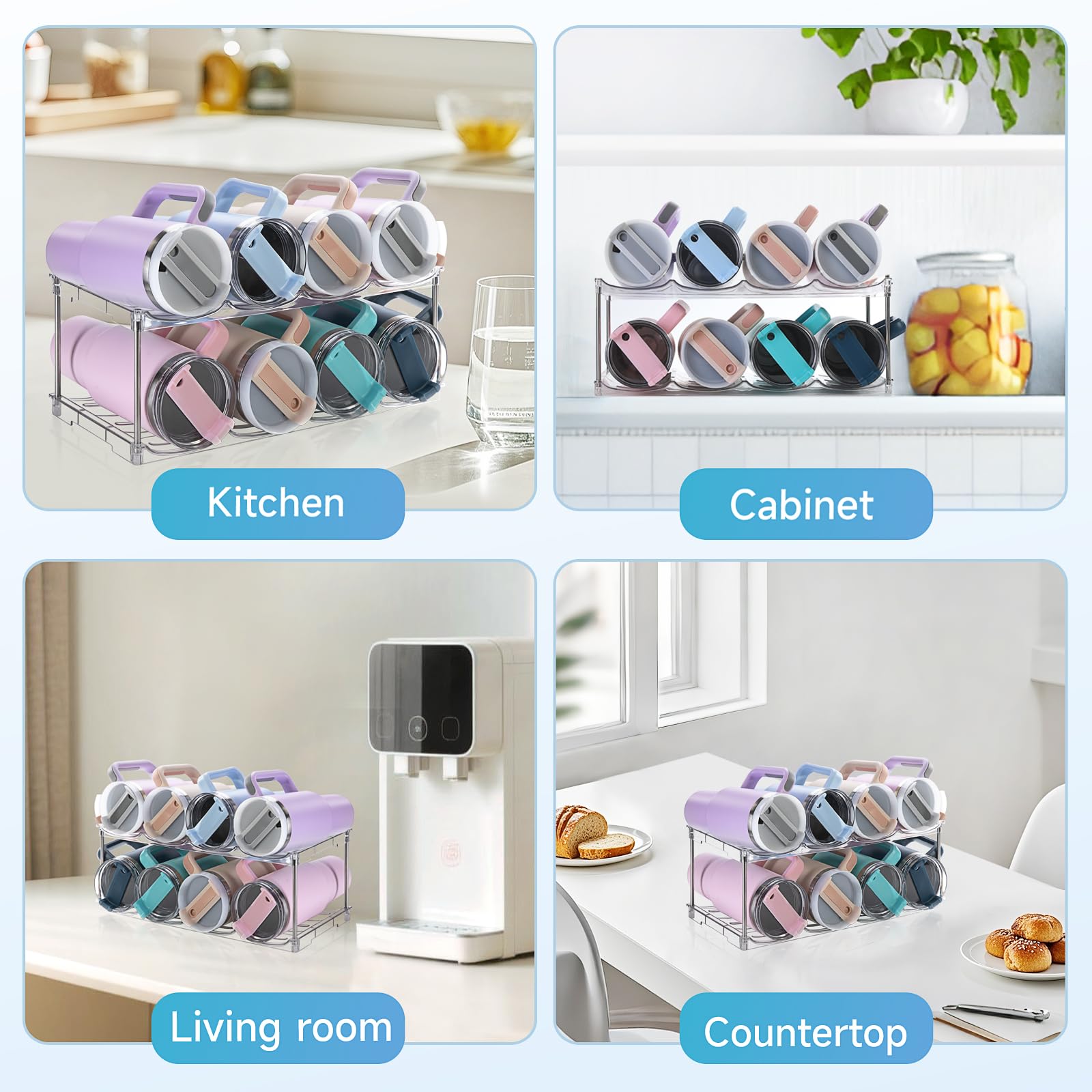 Amaoot organized kitchen with two-pack solution for wide-mouth bottles