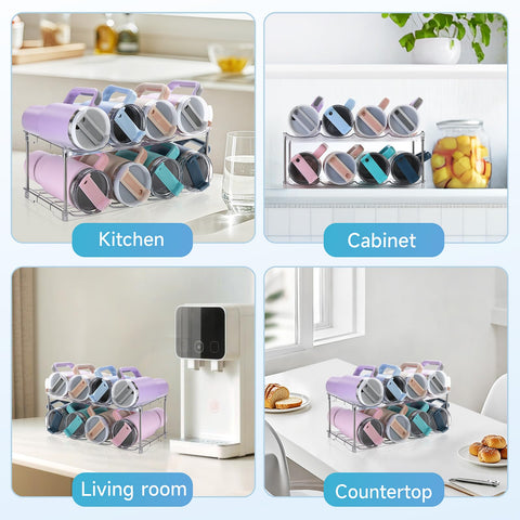 Amaoot organized kitchen with two-pack solution for wide-mouth bottles