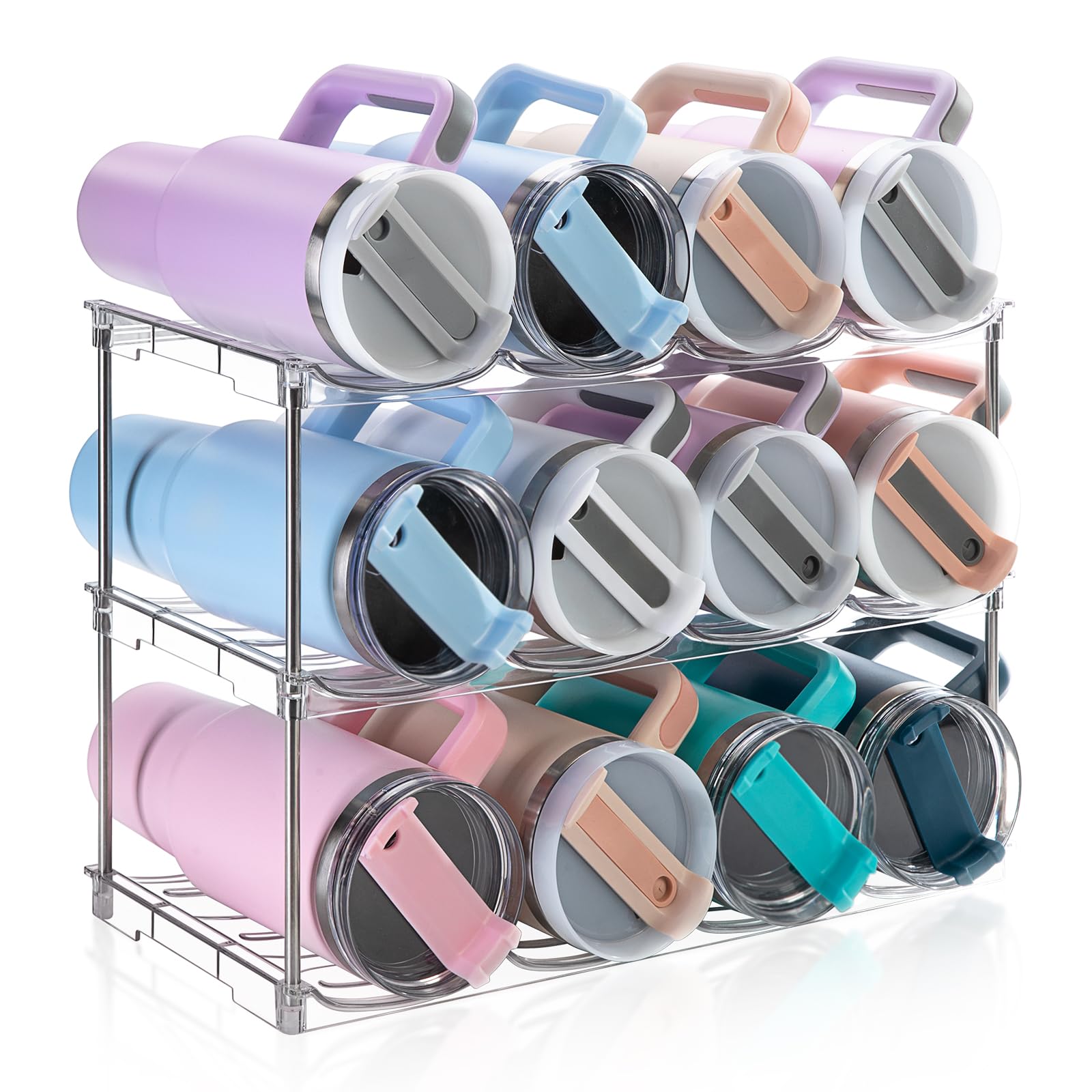 Amaoot larger bottle organizer with Stanley 40 oz slots for easy access.
