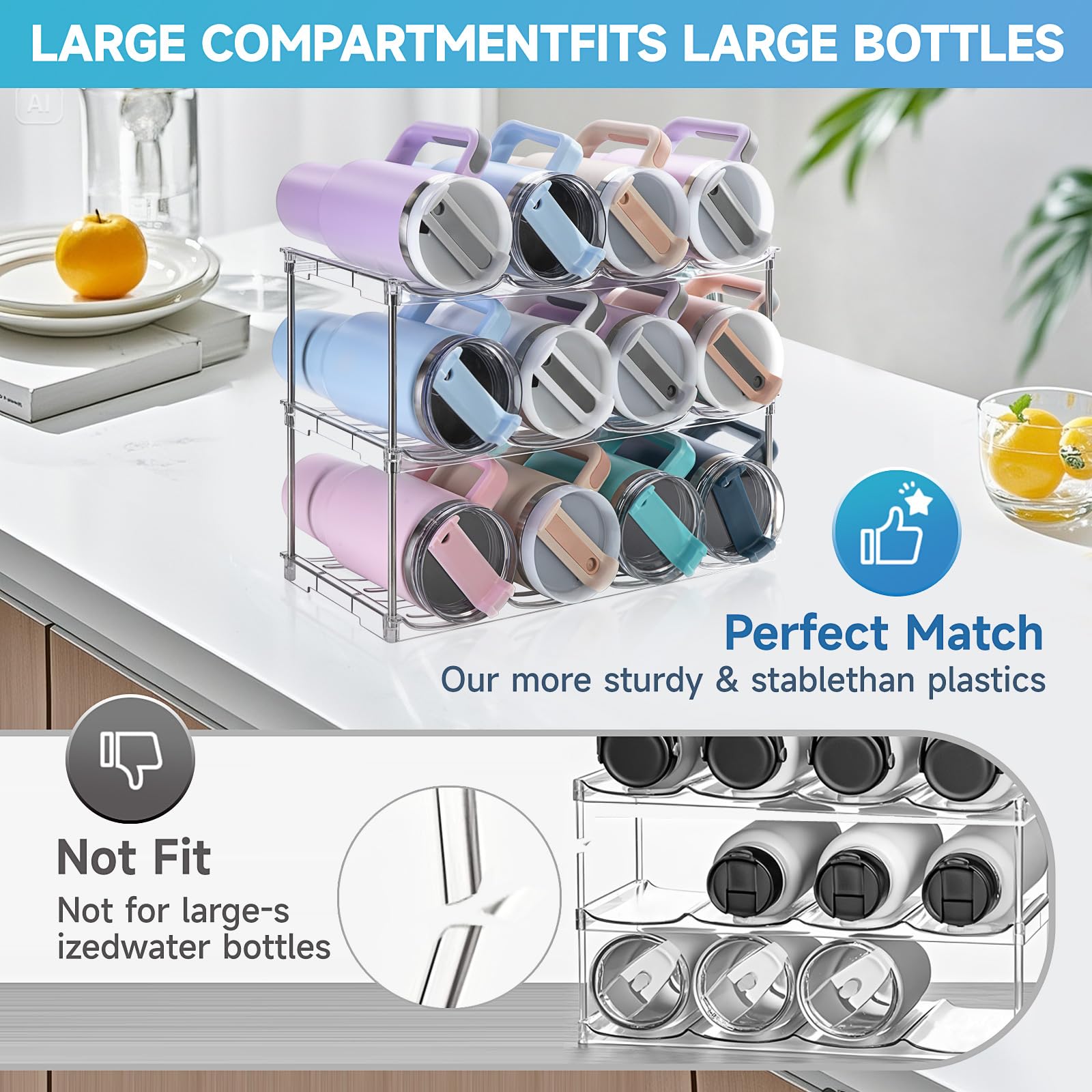Amaoot PET and stainless tube build ensures stable bottle storage.