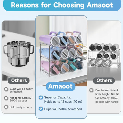 Amaoot stackable bottle rack keeps bottles upright and organized.