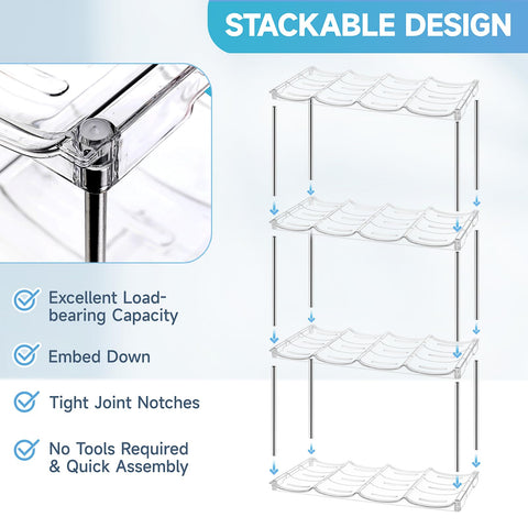 Amaoot stackable cabinet organizer displays flexible configuration in a cabinet.