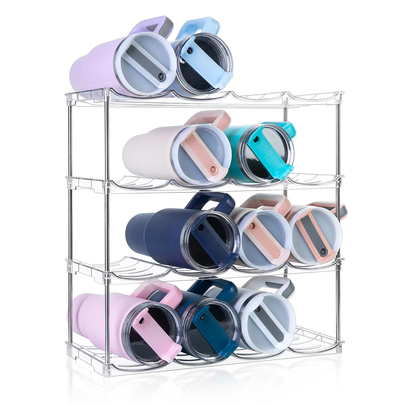 Amaoot Stanley 40oz tumbler organizer front view highlights space-saving stackable design.