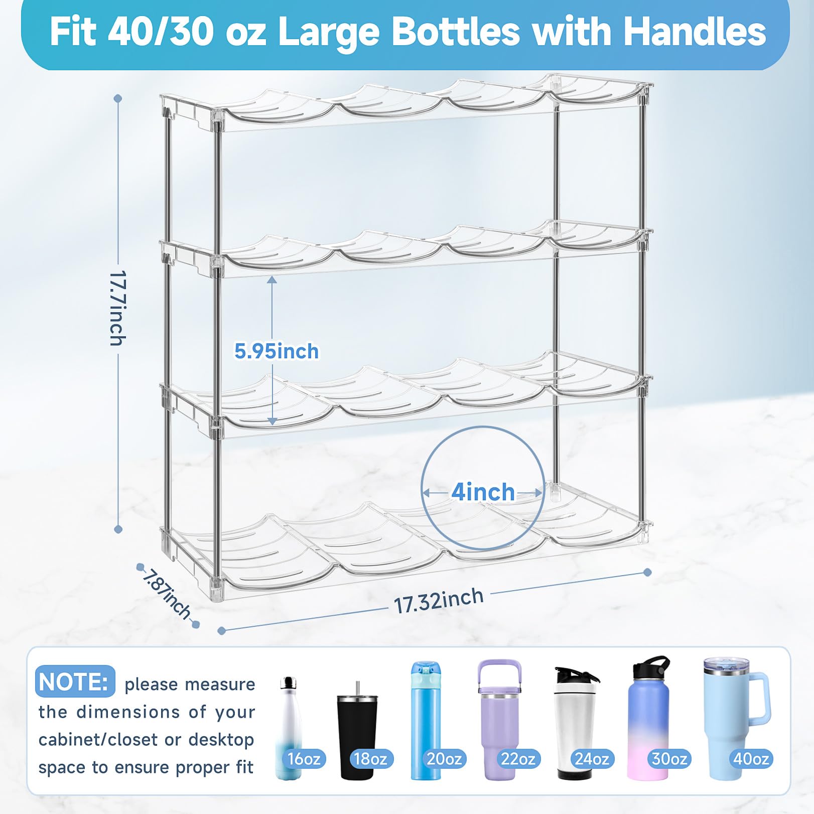 Amaoot water bottle storage shows detailed assembly guide for easy setup.