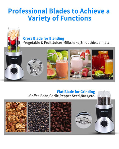 Amateys blender with grinding blades ready to grind coffee beans or spices