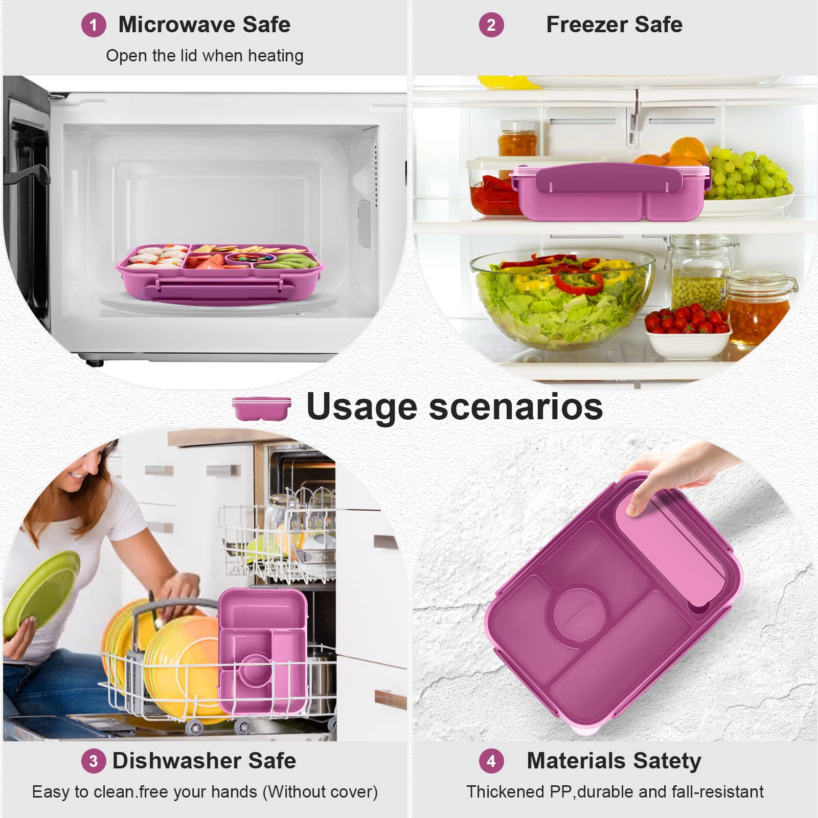 Amathley bento box with 1300 ml capacity for ample portions.