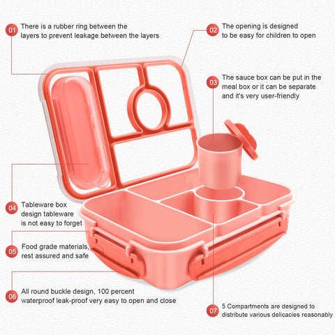 Amathley leakproof lunch box with secure lid prevents spills during travel.