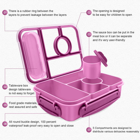 Amathley bento box leakproof lid demonstrates secure closure for on the go.