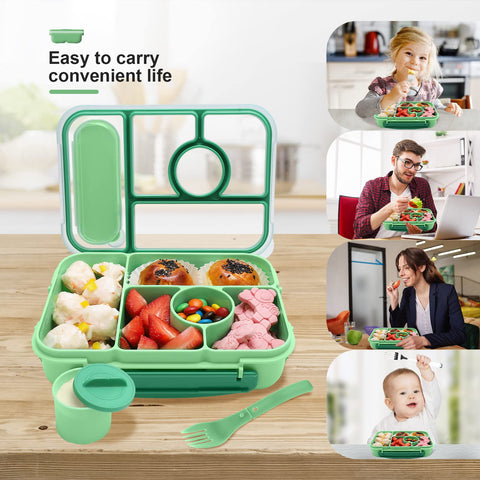 Amathley bento box lid with four locking clips prevents leaks