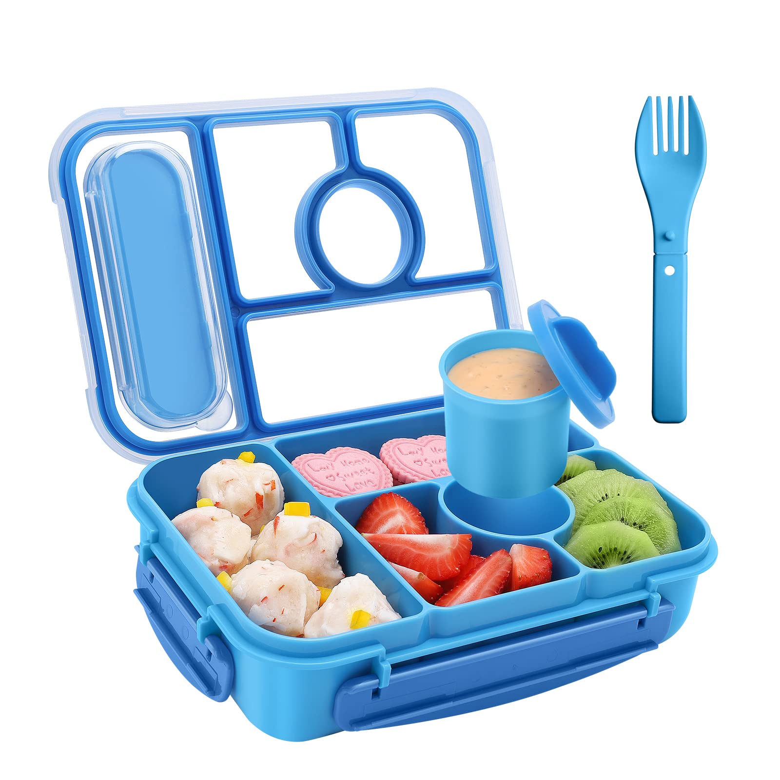 Amathley bento box lid closes securely for leak-free lunches
