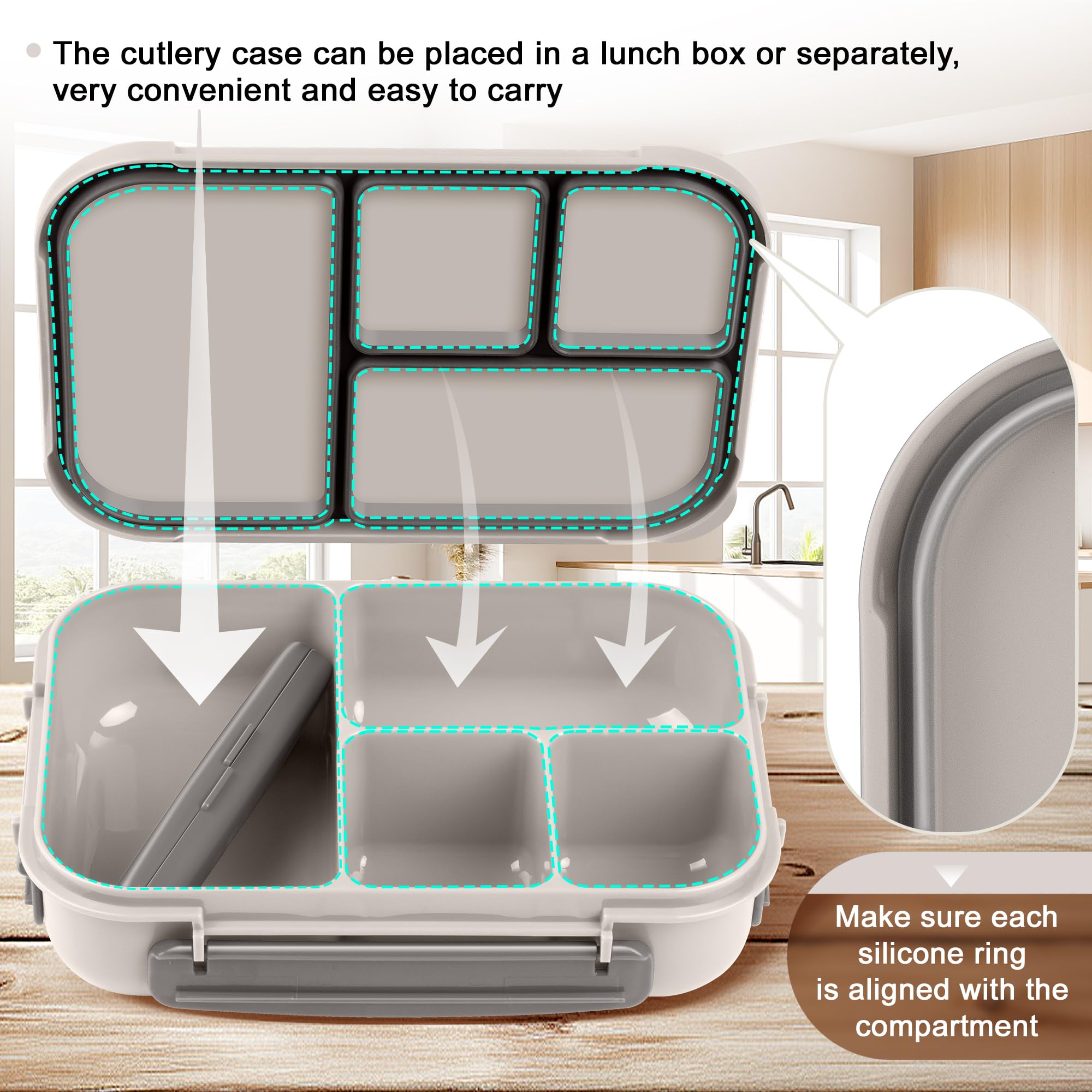 Amathley compact 1200ml lunch box suitable for kids and adults.