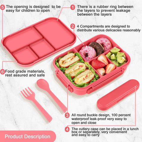 Amathley lunch box four compartment layout for varied meals
