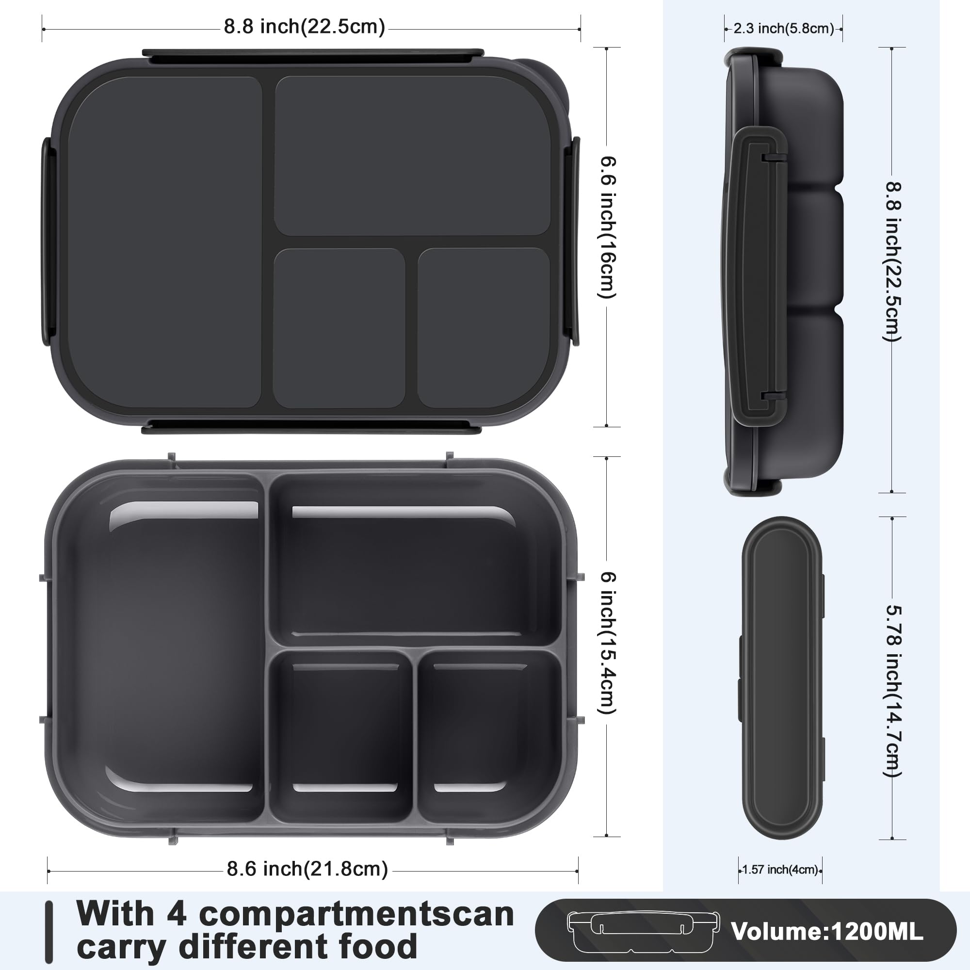 Amathley Lunch Box lid demonstrates leak-proof design for safe transport.