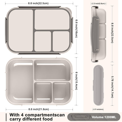 Amathley bento with built-in utensils saves space for quick, on-the-go meals.